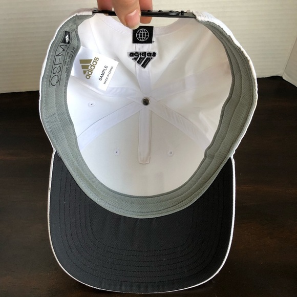 Adidas Golf White and Black Tour Hat 3 Stripe OS - Picture 10 of 11